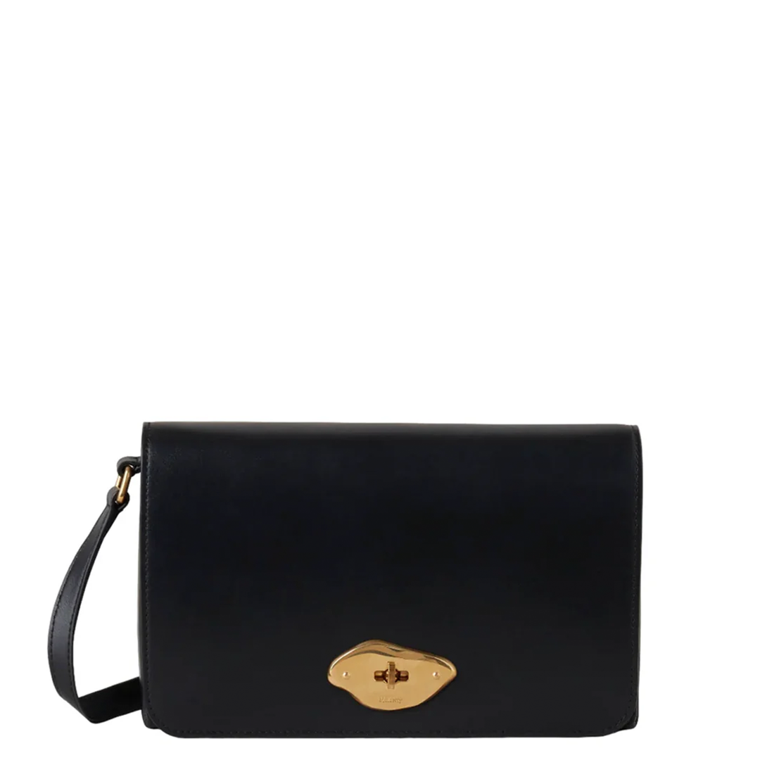 Lana Wallet On Strap Black High Gloss Leather