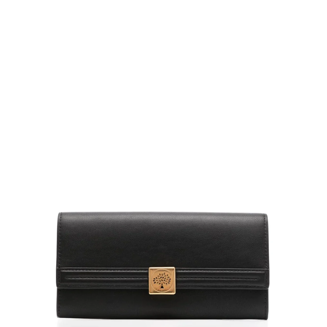 Mulberry Tree Long Wallet Black Micro Classic Grain