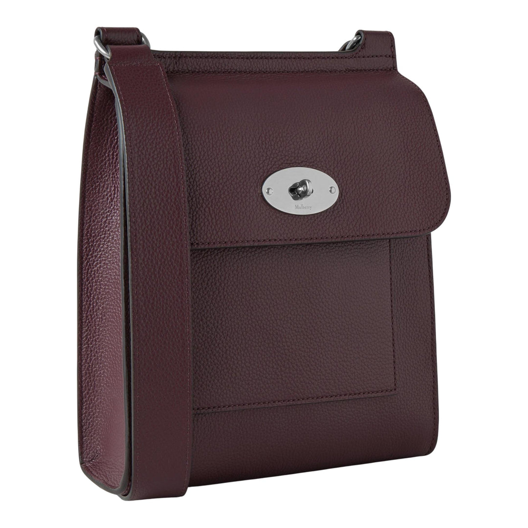 Club21 - Mulberry - Antony Black Cherry Small Classic Grain - MEDIUM CROSS BODY - Black Cherry