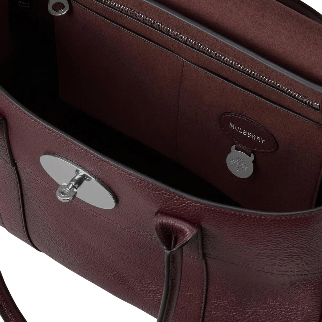 Club21 - Mulberry - Bayswater Black Cherry Small Classic Grain - MEDIUM SHOULDER BAGS - Black Cherry