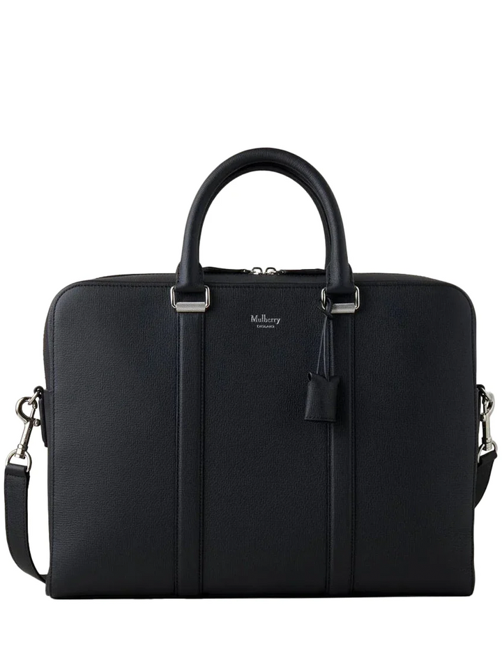 Camberwell Briefcase Black Cross-Boarded Grain