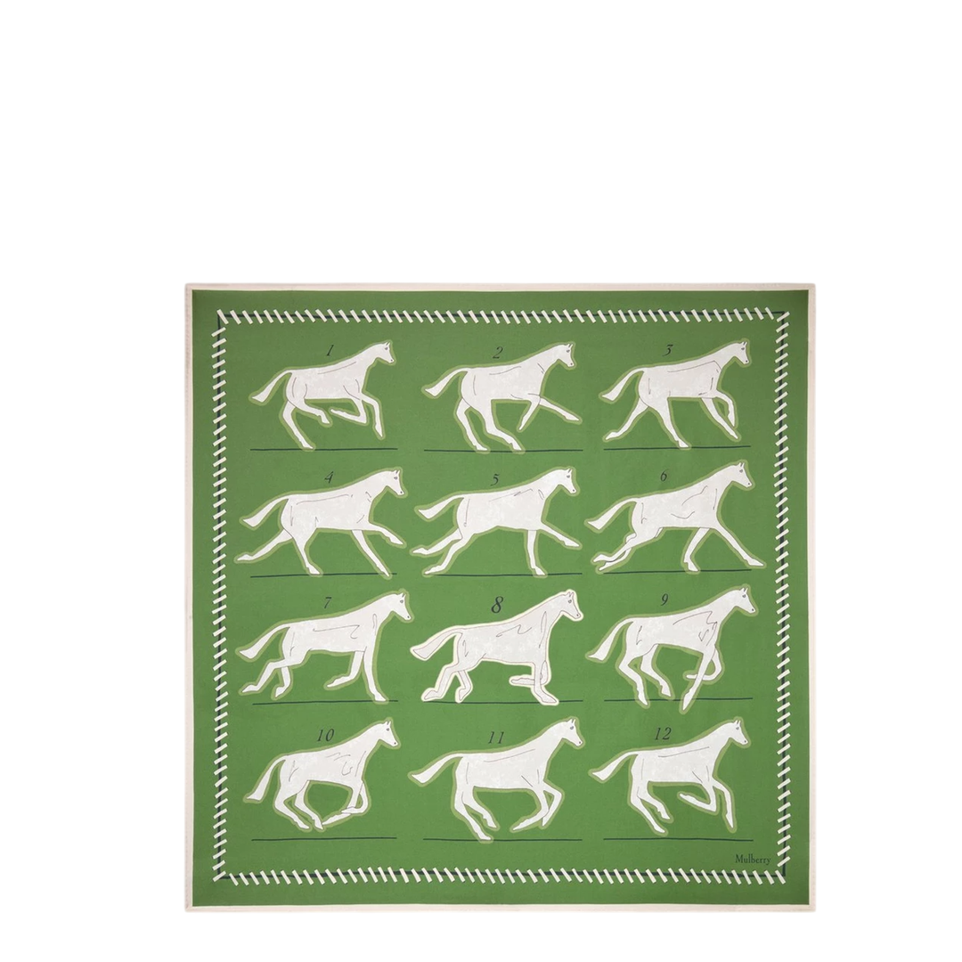 Chalk Horse Square Scarf Fern Silk Twill