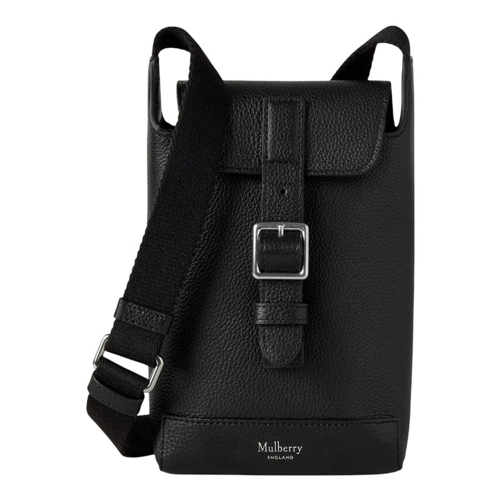 Club21 - Mulberry - Chiltern Phone Pouch Black Small Classic Grain - POUCHES - Black