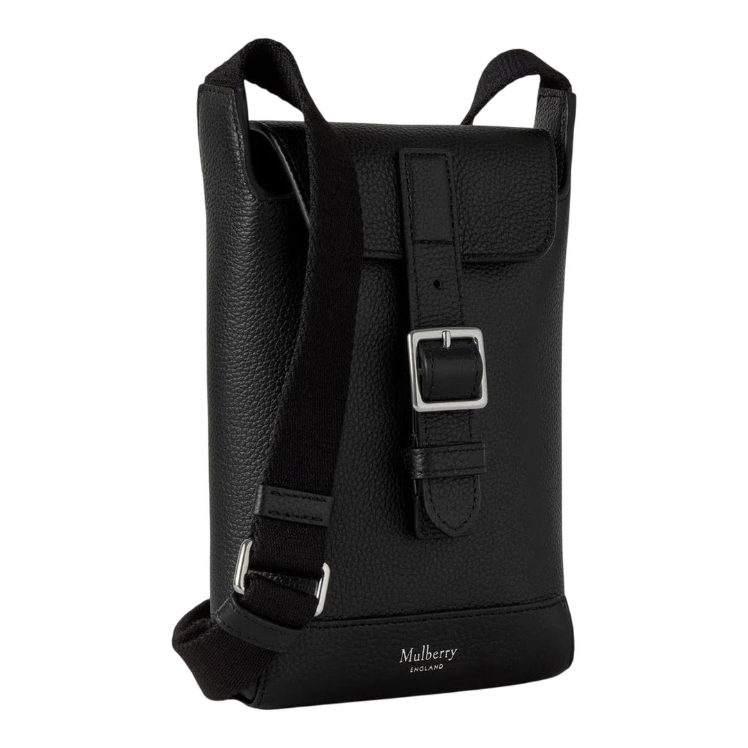 Club21 - Mulberry - Chiltern Phone Pouch Black Small Classic Grain - POUCHES - Black