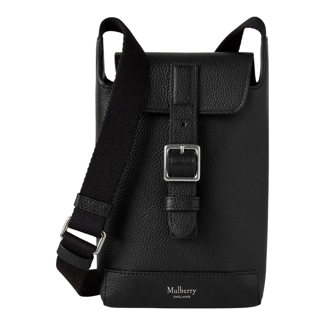 Club21 - Mulberry - Chiltern Phone Pouch Black Small Classic Grain - POUCHES - Black