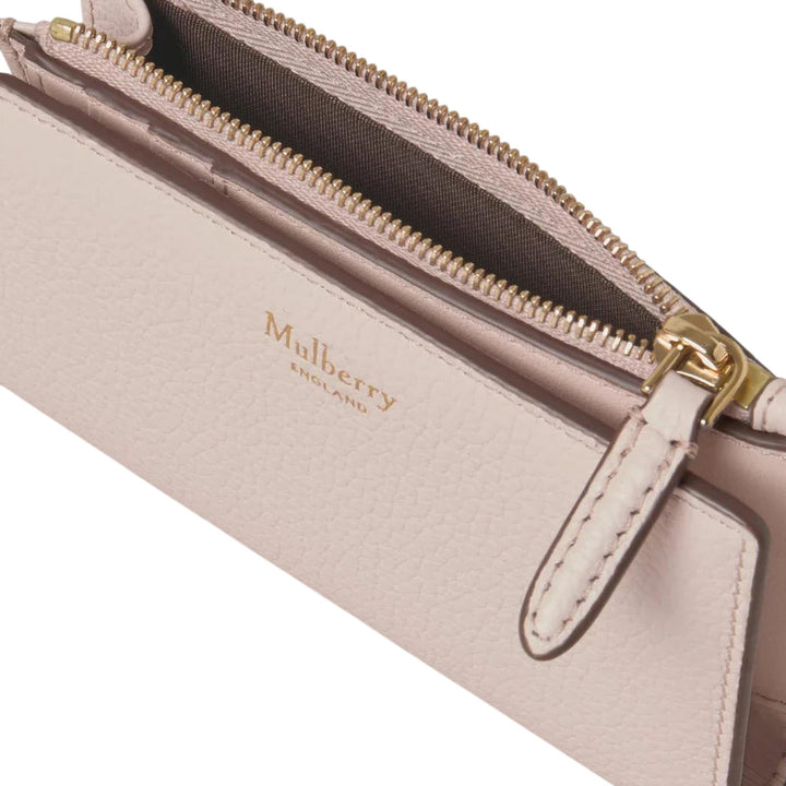 Club21 - Mulberry - Continental Bifold Zipped Wallet Blossom Pink Small Classic Grain - LONG WALLETS - Blossom Pink