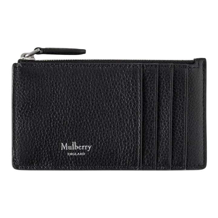 Club21 - Mulberry - Continental Zipped Long Card Holder Black Small Classic Grain - CARD CASES - Black