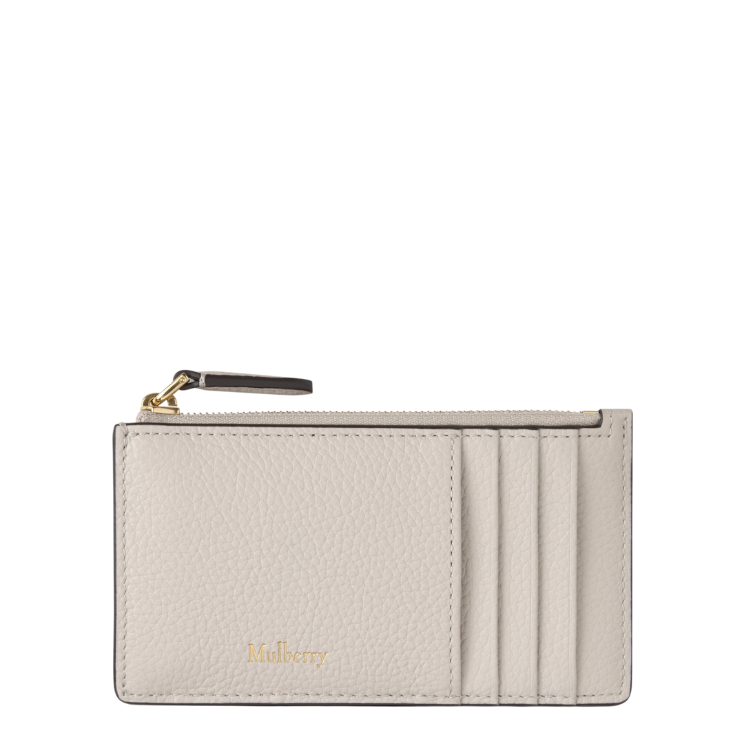 Continental Zipped Long Card Holder Chalk Small Classic Grain