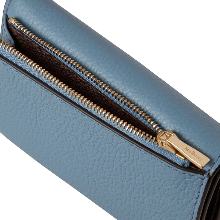 Club21 - Mulberry - Darley Folded Multi-Card Wallet Brighton Blue Small Classic Grain - MULTI-CARD WALLETS - Brighton Blue