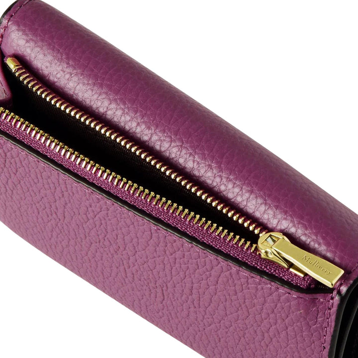 Club21 - Mulberry - Darley Folded Multi-Card Wallet Orchid Bloom Small Classic Grain - MULTI-CARD WALLETS - Orchid Bloom