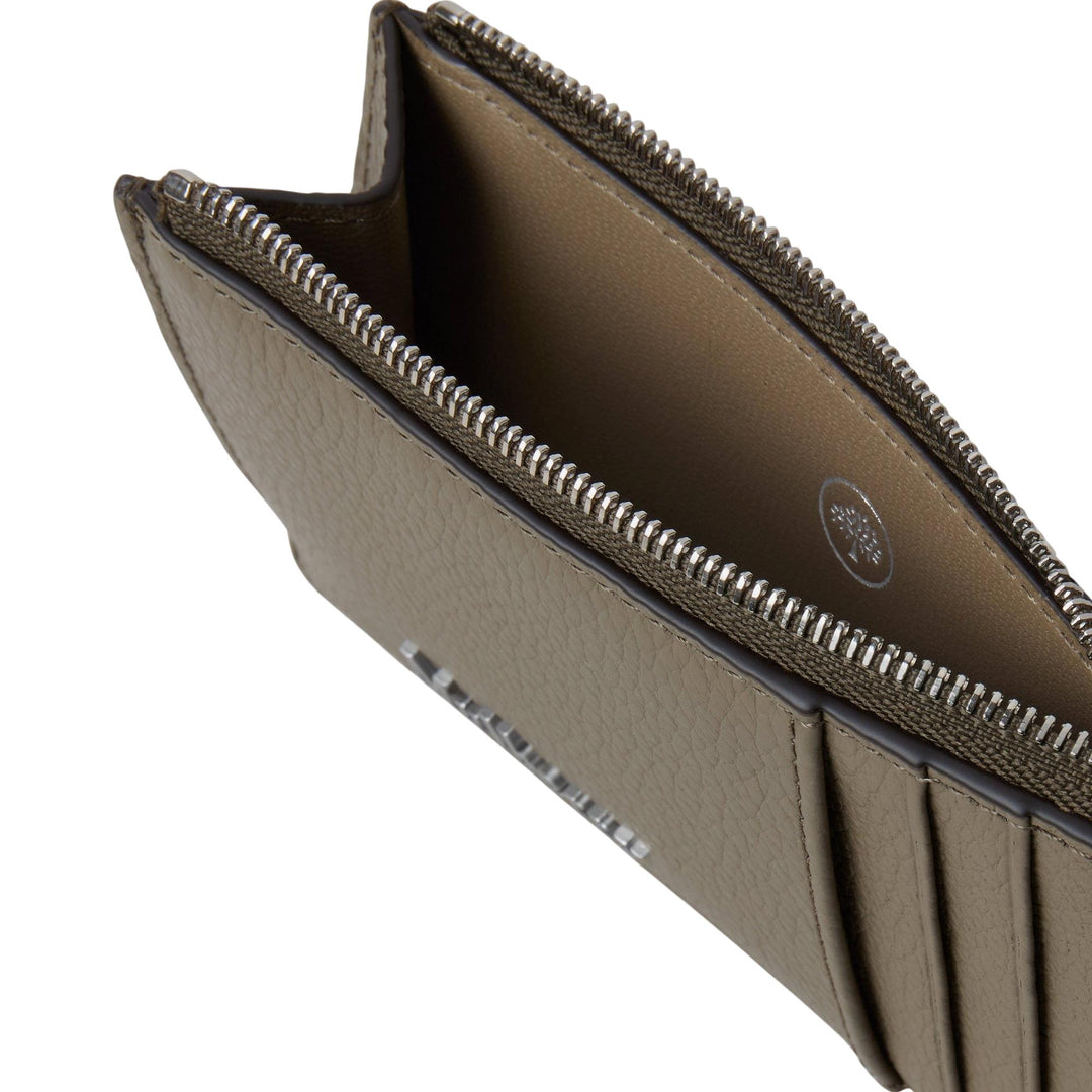 Club21 - Mulberry - Farringdon Long Zipped Credit Card Holder Linen Green Small Classic Grain - LONG WALLETS - Linen Green
