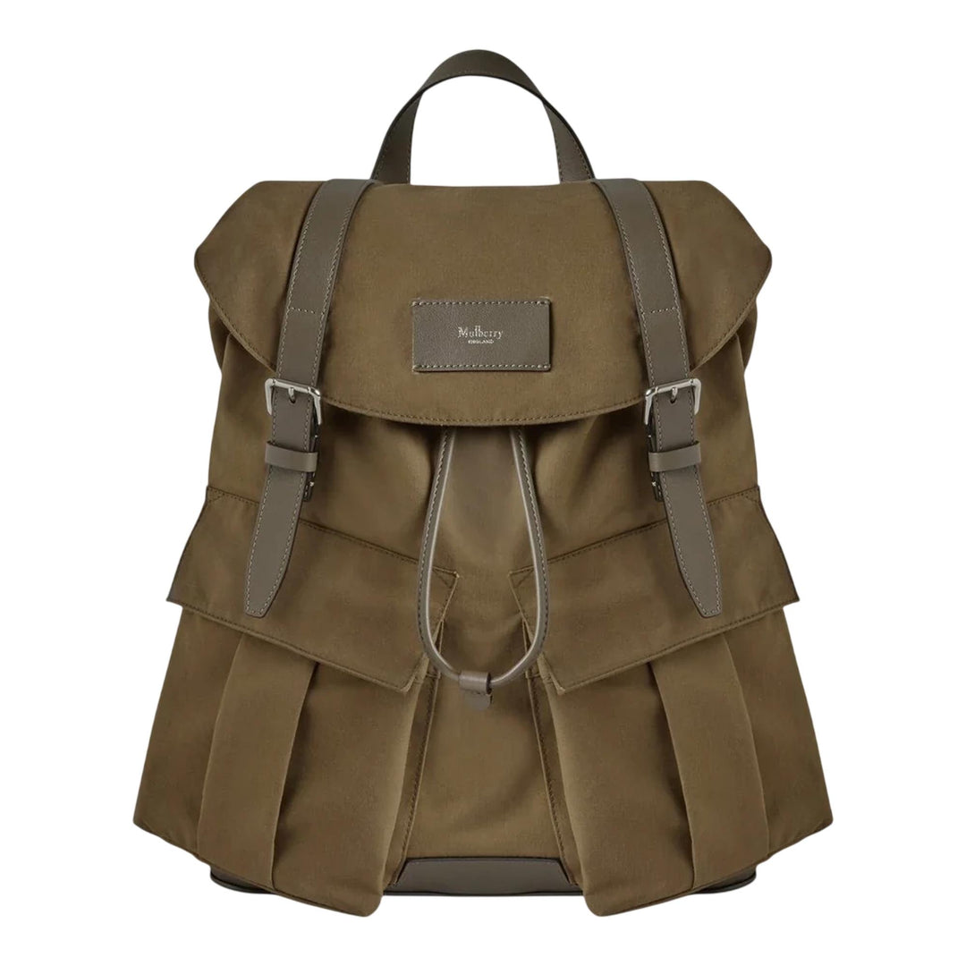 Club21 - Mulberry - Heritage Waxed Backpack Dark Moss Waxed Cotton - MEDIUM BACKPACKS - Dark Moss