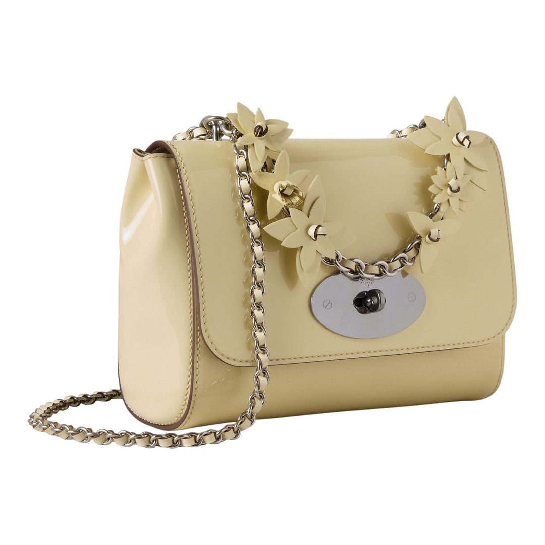 Club21 - Mulberry - Lily Buttermilk Soft Patent & Flowers - SMALL SHOULDER BAGS - Buttermilk