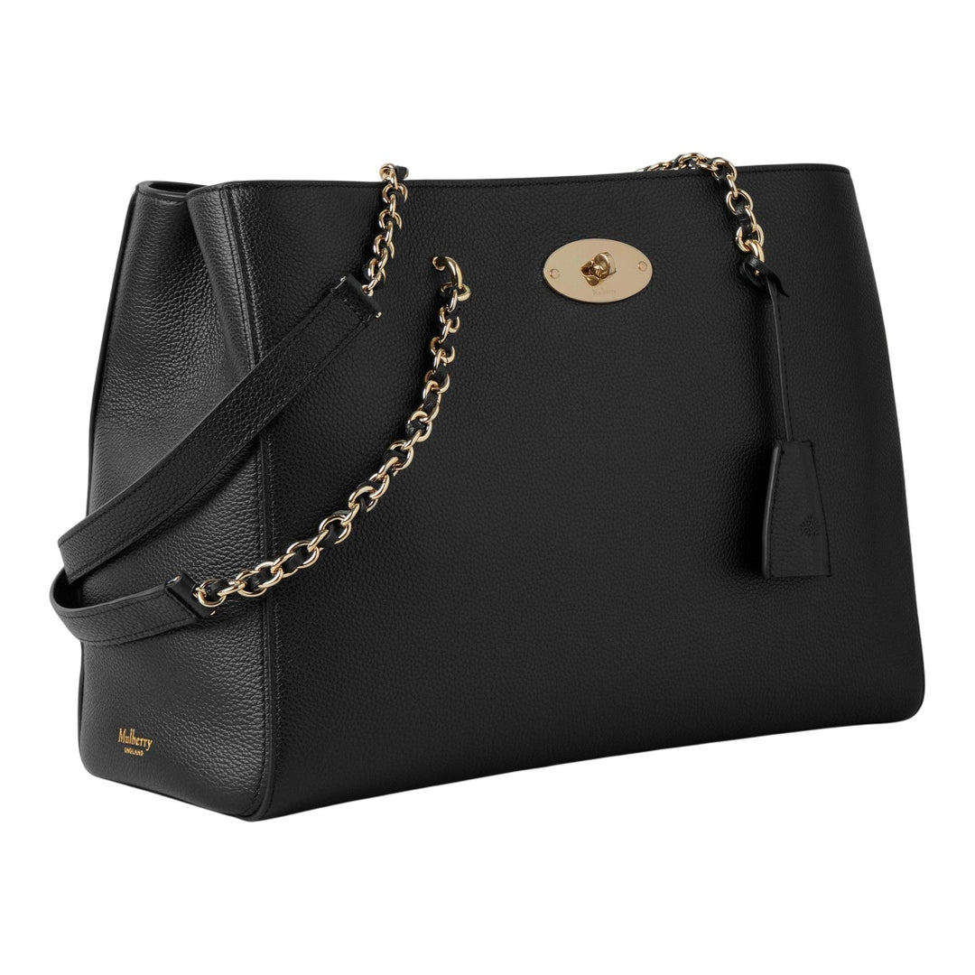 Club21 - Mulberry - Lily Chain Tote Small Classic Grain - MEDIUM TOTES - Black