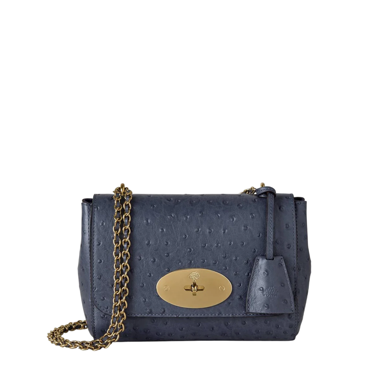 Lily Ostrich Print Small Shoulder Bag