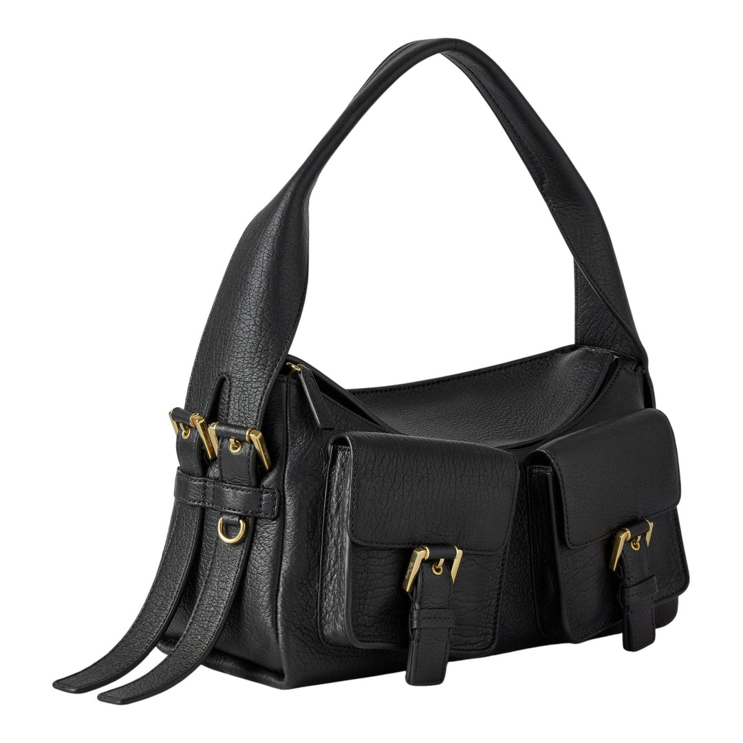 Club21 - Mulberry - Maggie Shoulder Bag Black Natural Grain - MEDIUM SHOULDER BAGS - Black