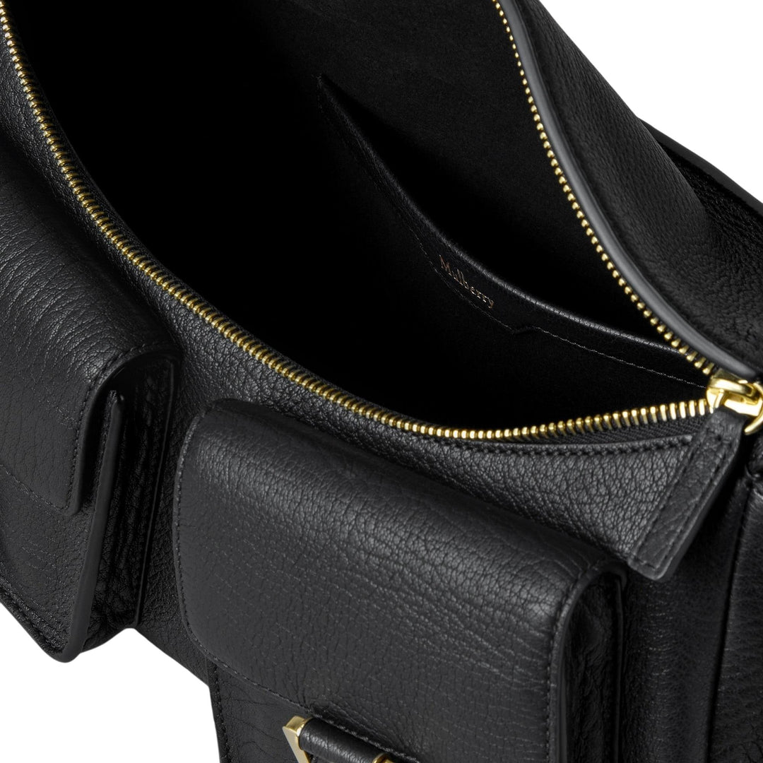 Club21 - Mulberry - Maggie Shoulder Bag Black Natural Grain - MEDIUM SHOULDER BAGS - Black