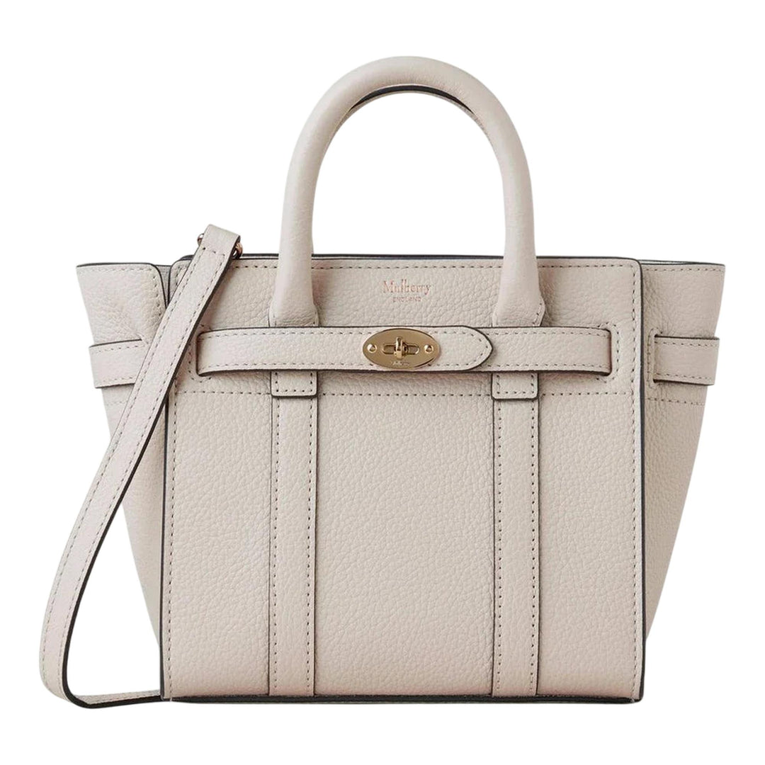 Club21 - Mulberry - Micro Zipped Bayswater Chalk Small Classic Grain - MINI BAGS - Cream