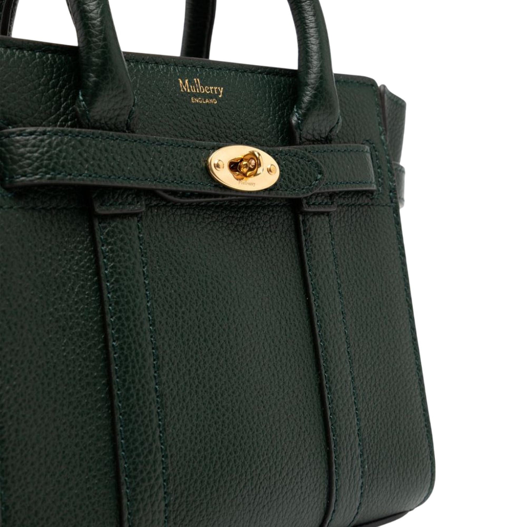 Club21 - Mulberry - Micro Zipped Bayswater Mulberry Green Small Classic Grain - HANDBAGS - Green