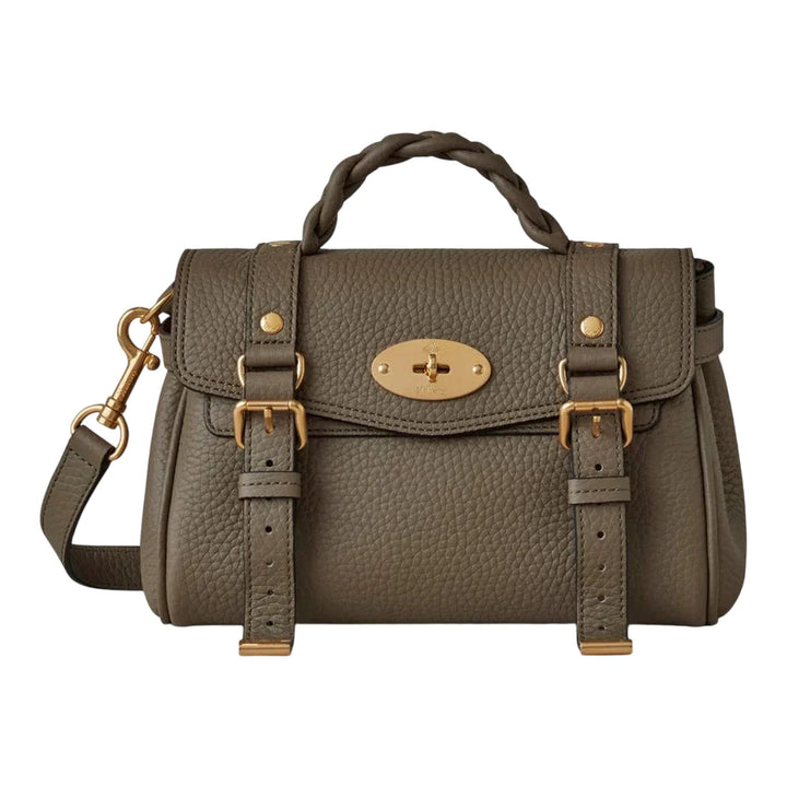 Club21 - Mulberry - Mini Alexa Linen Green Heavy Grain - MINI BAGS - Lime Green