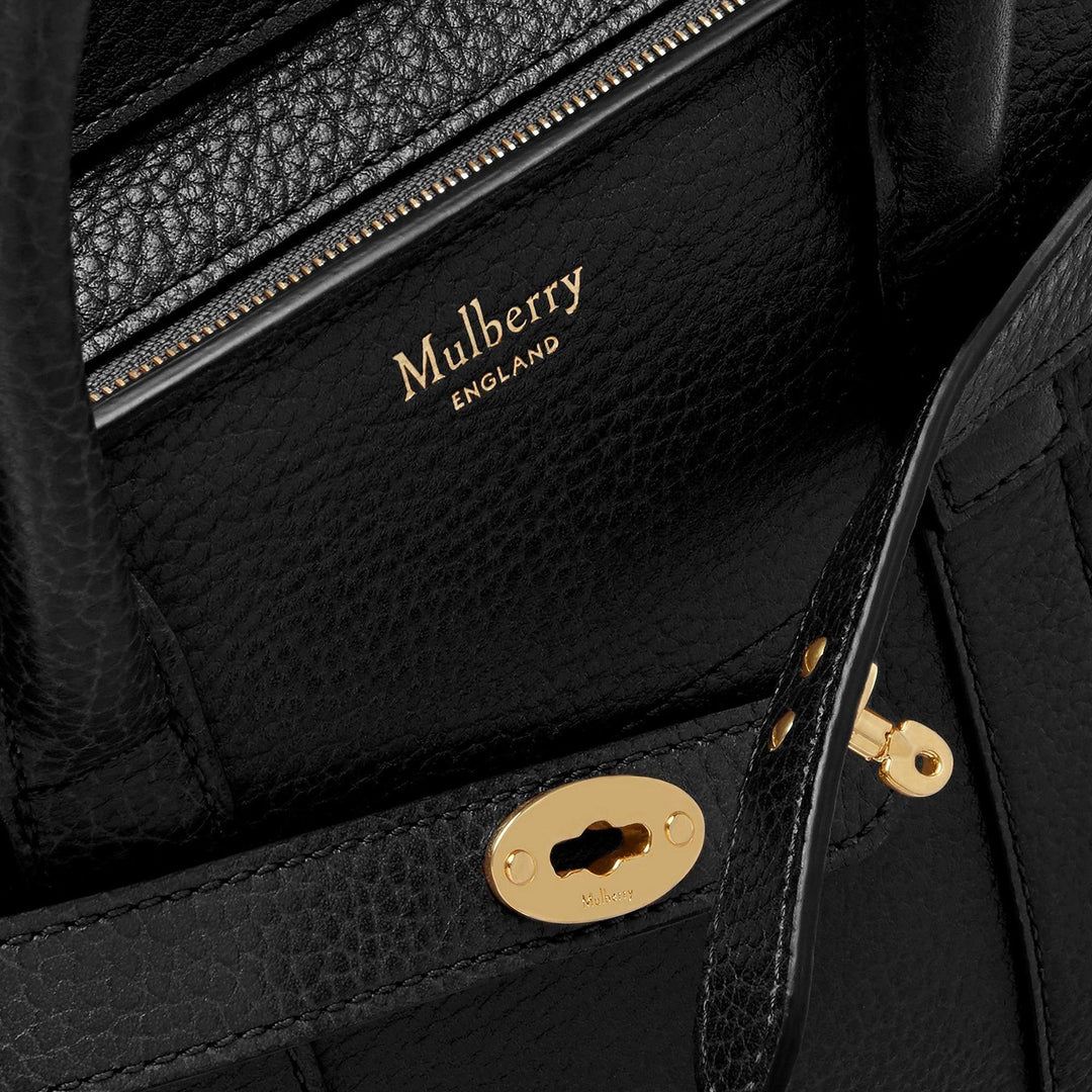Club21 - Mulberry - Mini Zipped Bayswater Black Small Classic Grain - MINI SHOULDER BAGS - Black