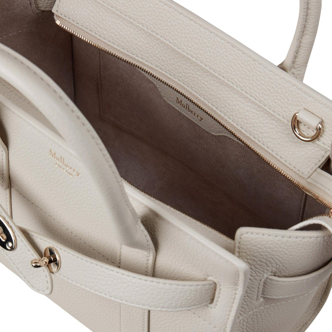 Club21 - Mulberry - Mini Zipped Bayswater Chalk Small Classic Grain - MINI SHOULDER BAGS - Off-White