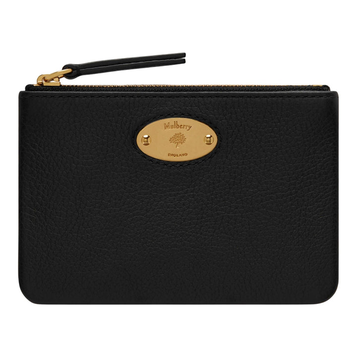 Club21 - Mulberry - Mulberry Plaque Small Zip Coin Pouch Black Small Classic Grain - COIN POUCHES - Black