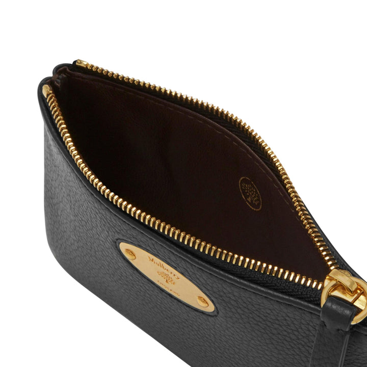 Club21 - Mulberry - Mulberry Plaque Small Zip Coin Pouch Black Small Classic Grain - COIN POUCHES - Black