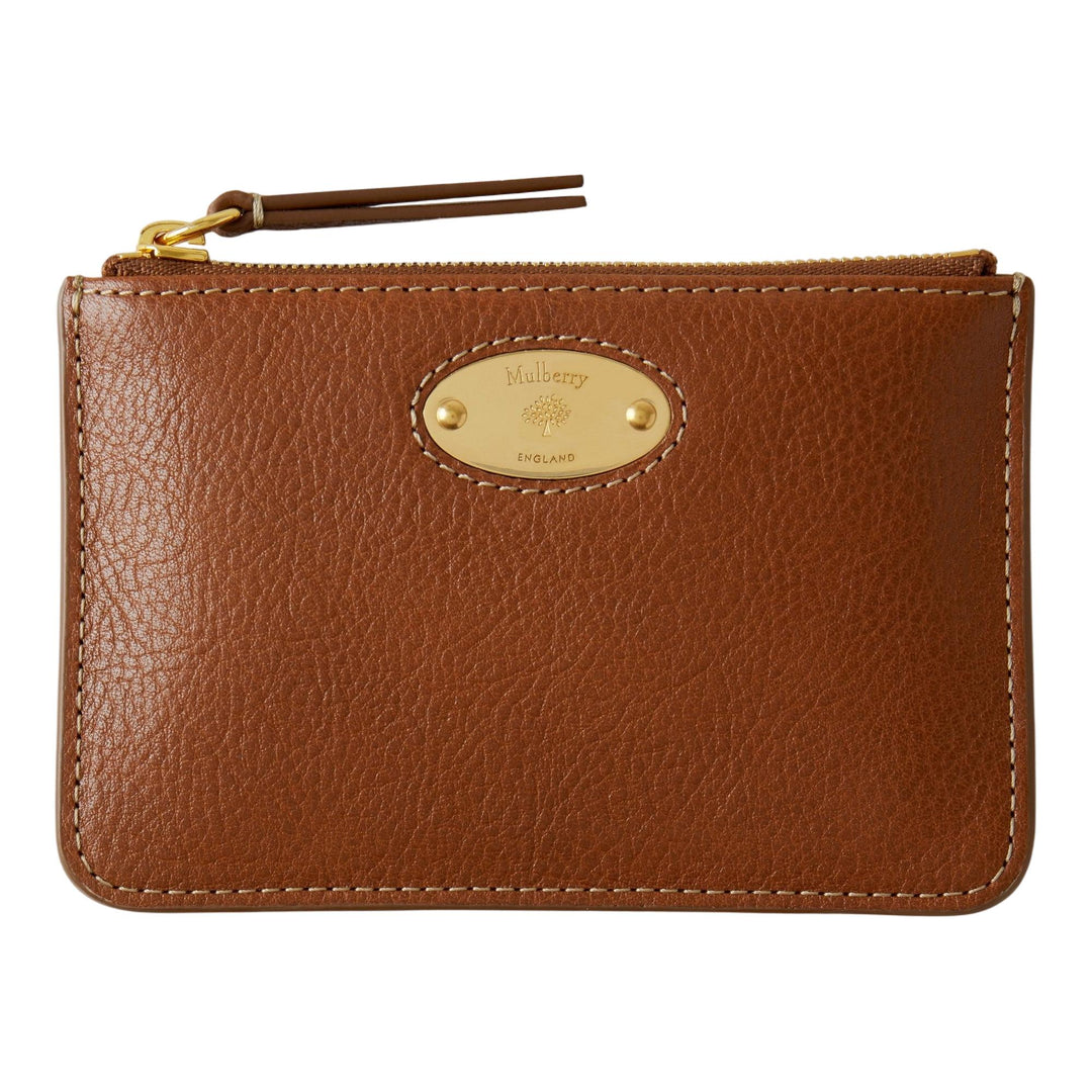 Club21 - Mulberry - Mulberry Plaque Small Zip Coin Pouch Oak Nvt - COIN POUCHES - Oak