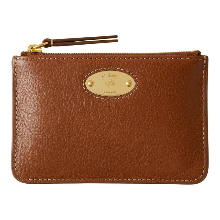 Club21 - Mulberry - Mulberry Plaque Small Zip Coin Pouch Oak Nvt - COIN POUCHES - Oak