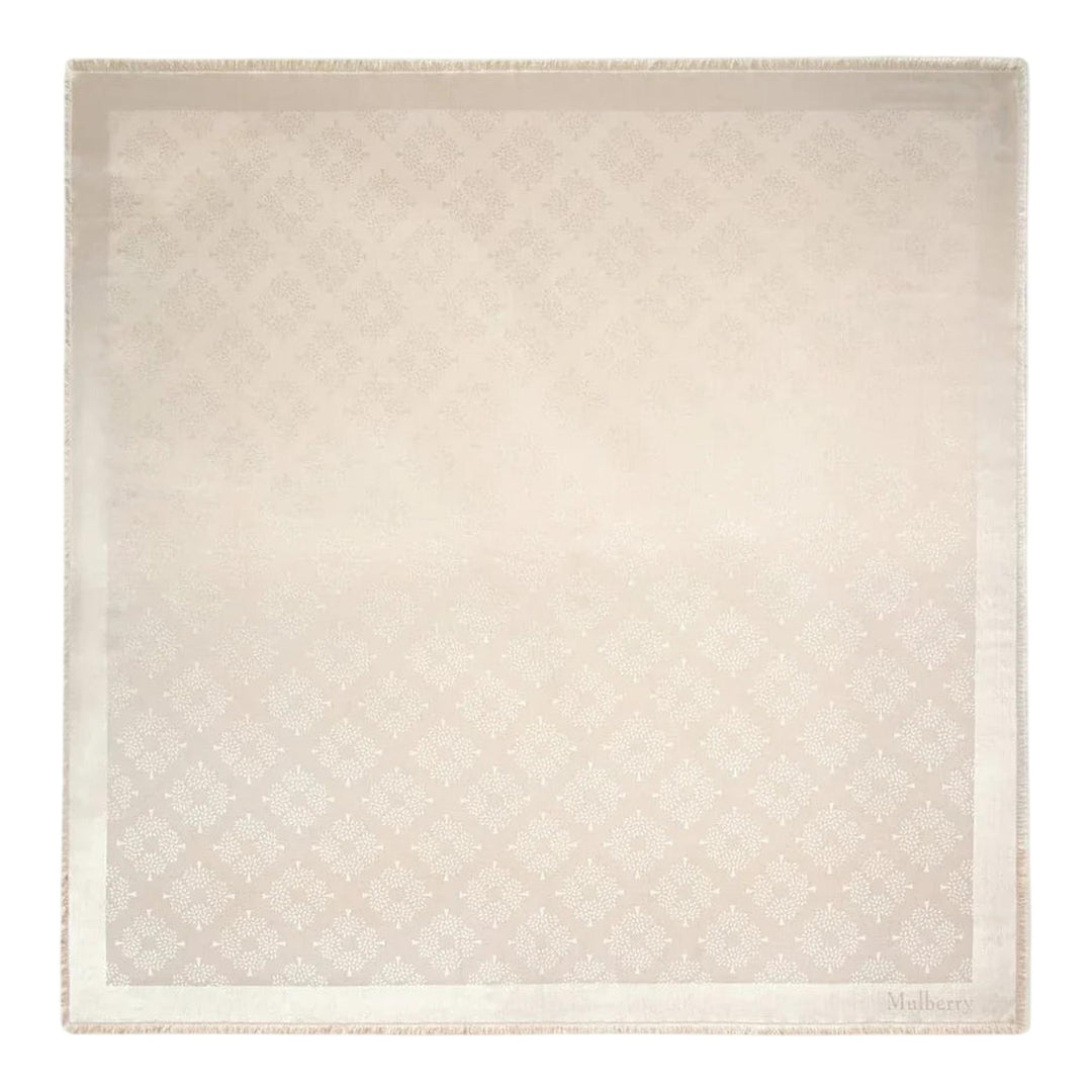 Club21 - Mulberry - Mulberry Tree Square Cashmere Taupe Cotton Silk Blend - SCARVES - Green