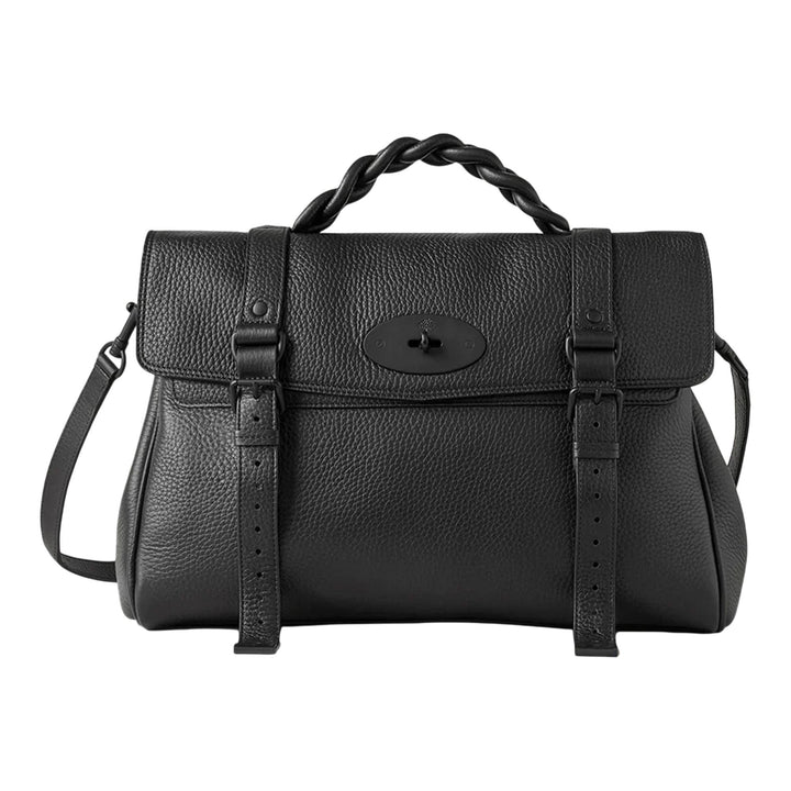 Club21 - Mulberry - Oversized Alexa Heavy Grain - LARGE TOP HANDLE - Black