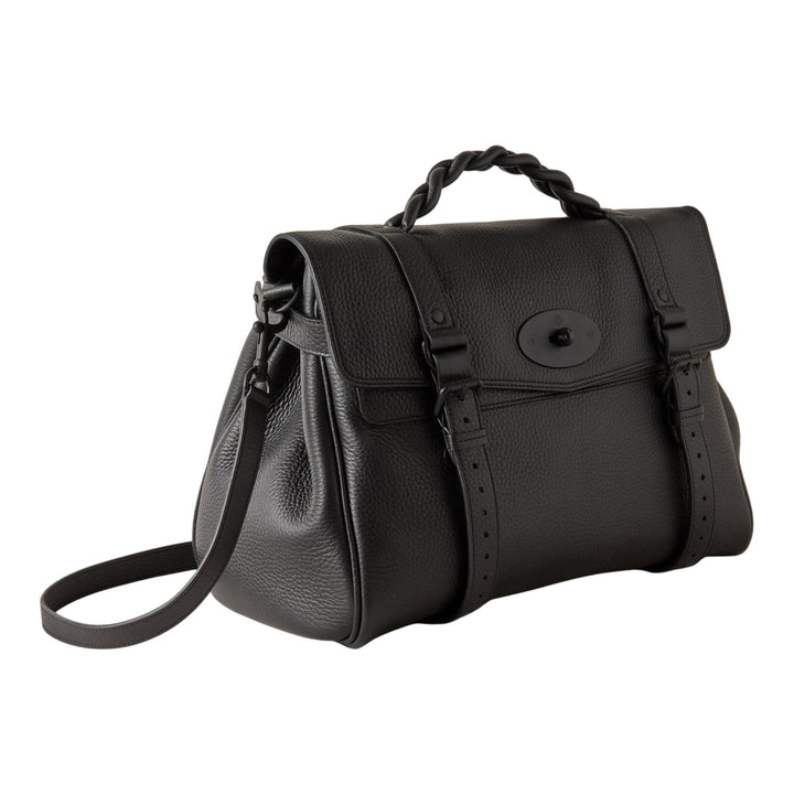 Club21 - Mulberry - Oversized Alexa Heavy Grain - LARGE TOP HANDLE - Black
