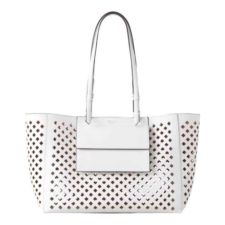 Club21 - Mulberry - Perforated Tote White Perforated Leather - MEDIUM TOTES - White