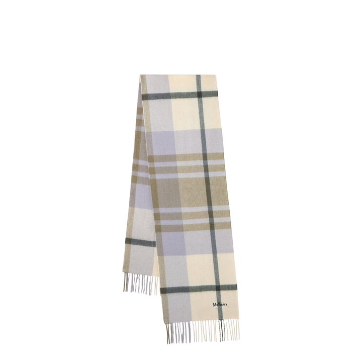 Small Check Merino Wool Scarf