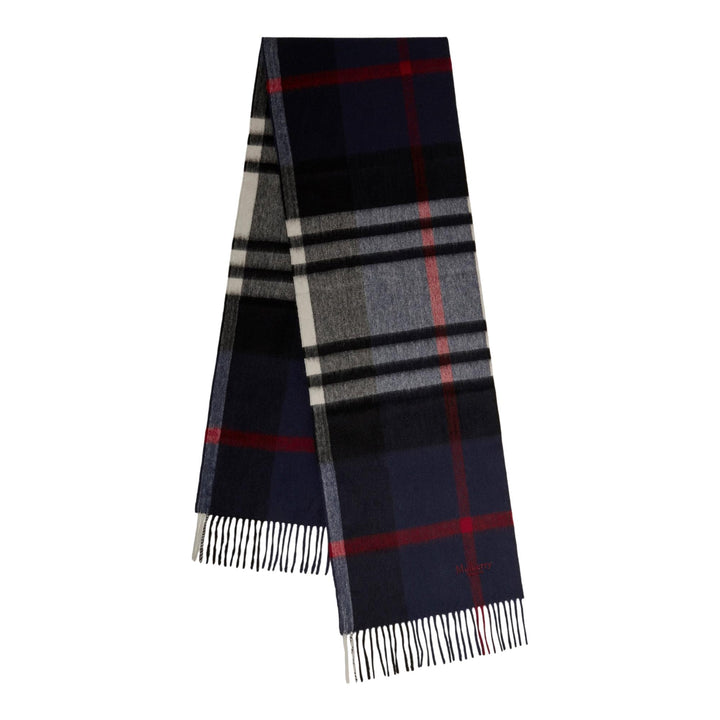 Club21 - Mulberry - Small Check Merino Wool Scarf Night Sky & Lancaster Red Merino Wool - SCARVES - Nightsky-Lancasterre