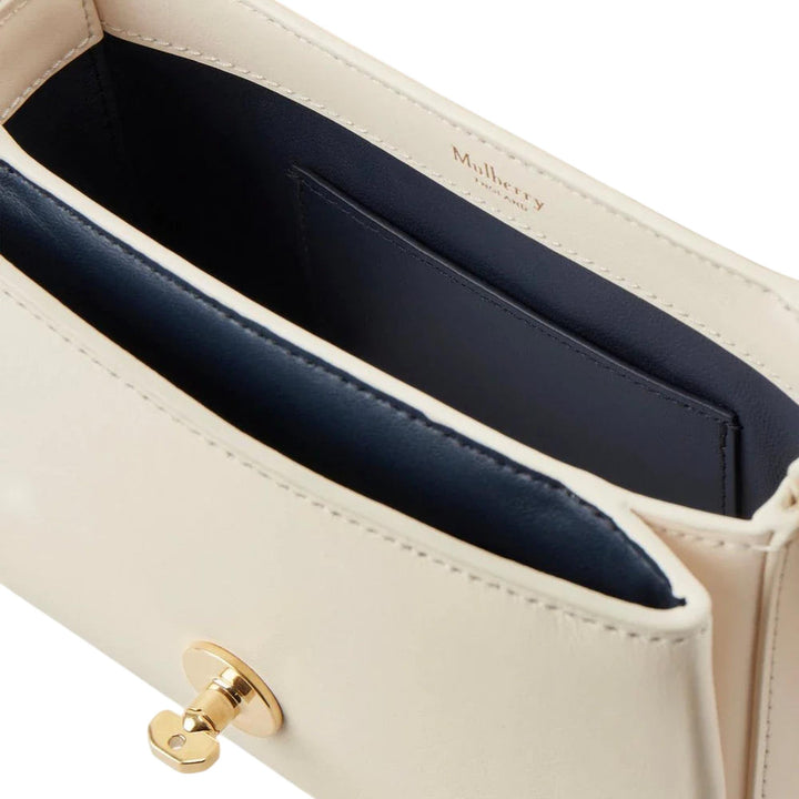 Club21 - Mulberry - Small Lana Top Handle Eggshell High Gloss Leather - HANDBAGS - Off-White