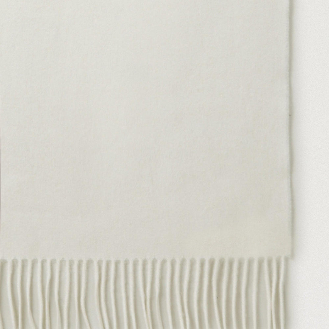 Club21 - Mulberry - Small Solid Merino Wool Scarf Cream Merino Wool - SCARVES - Cream