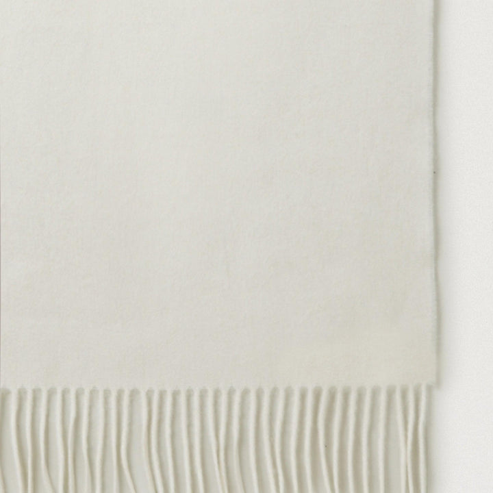 Club21 - Mulberry - Small Solid Merino Wool Scarf Cream Merino Wool - SCARVES - Cream