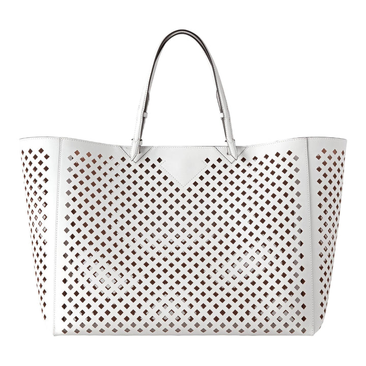 Club21 - Mulberry - Xl Perforated Tote White Perforated Leather - LARGE TOTES - White