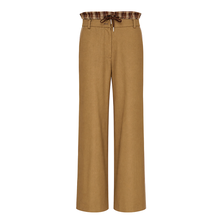 Layered Waist Straight Pants