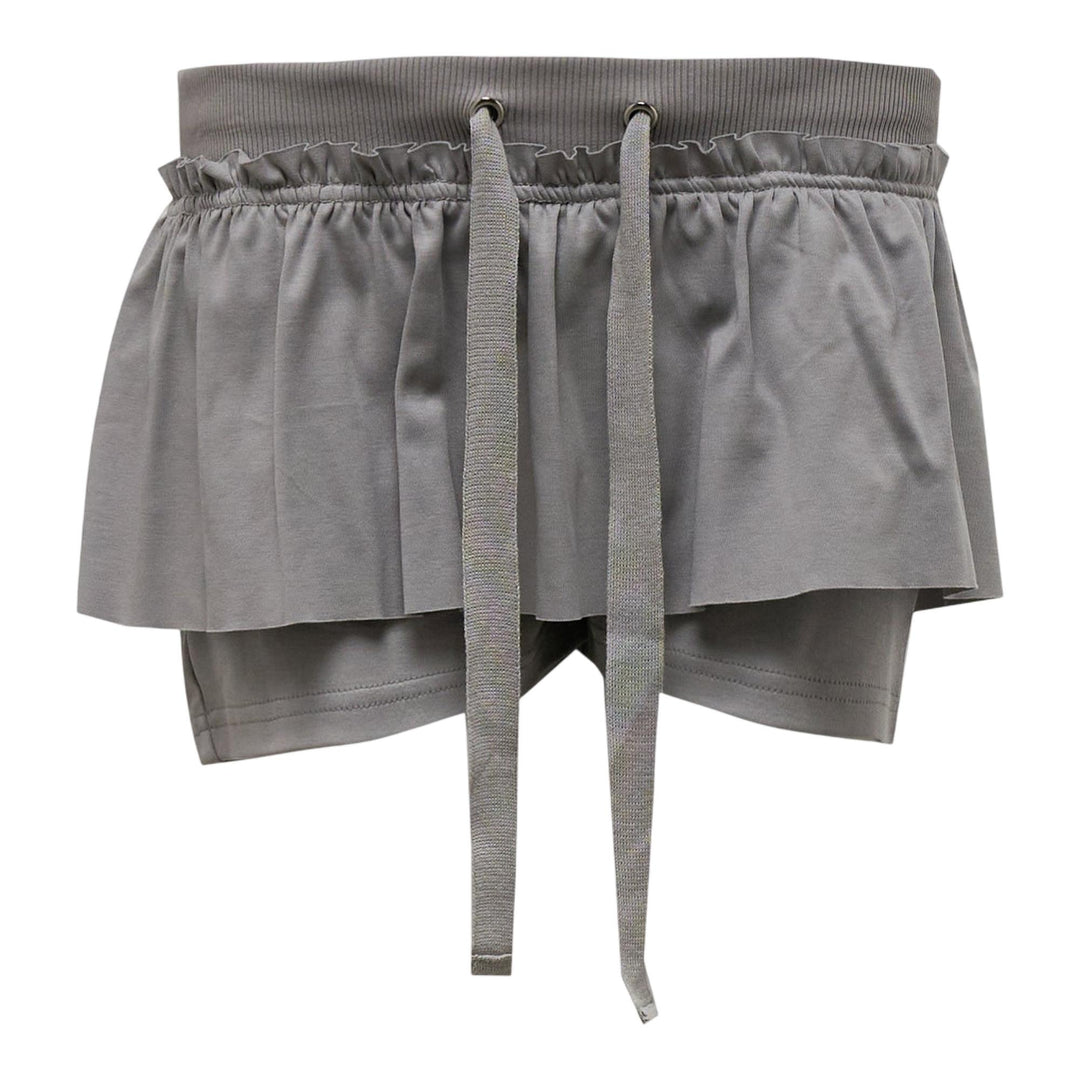 Club21 - NACHE - Ruffle Short Pants Light Gray - SHORTS - Light Grey