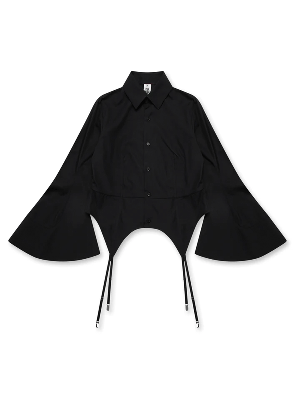 Noir-Kei-Ninomiya-Oversize-Collar-Strap-Blouse-Black-1