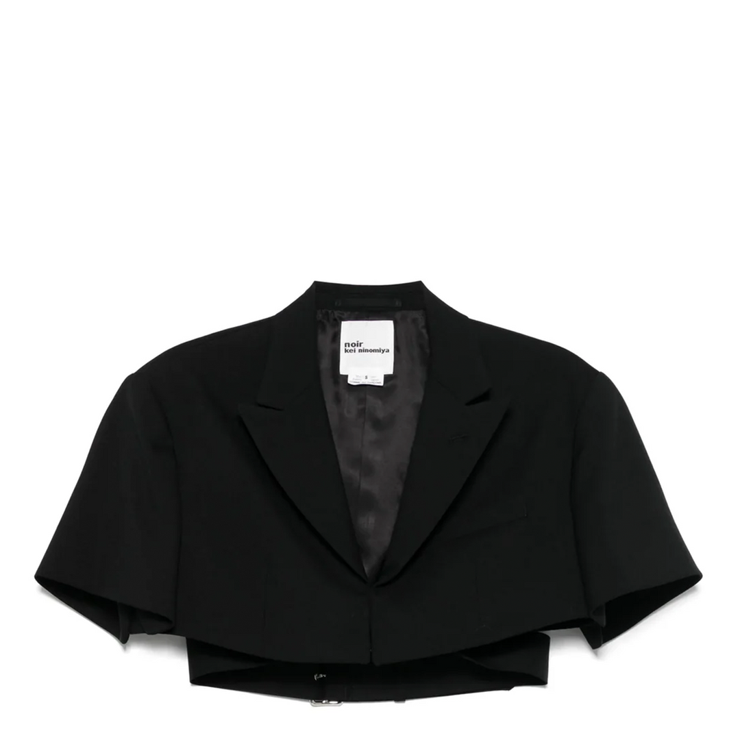 Wool Oxford Crop Jacket