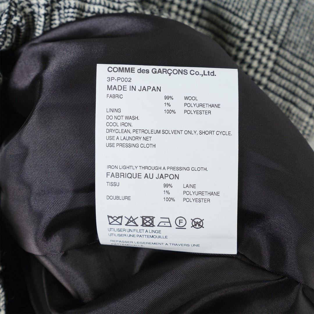 Club21 - Noir Kei Ninomiya - Checkered Pattern Wool Tweed Shorts - SHORTS - Black
