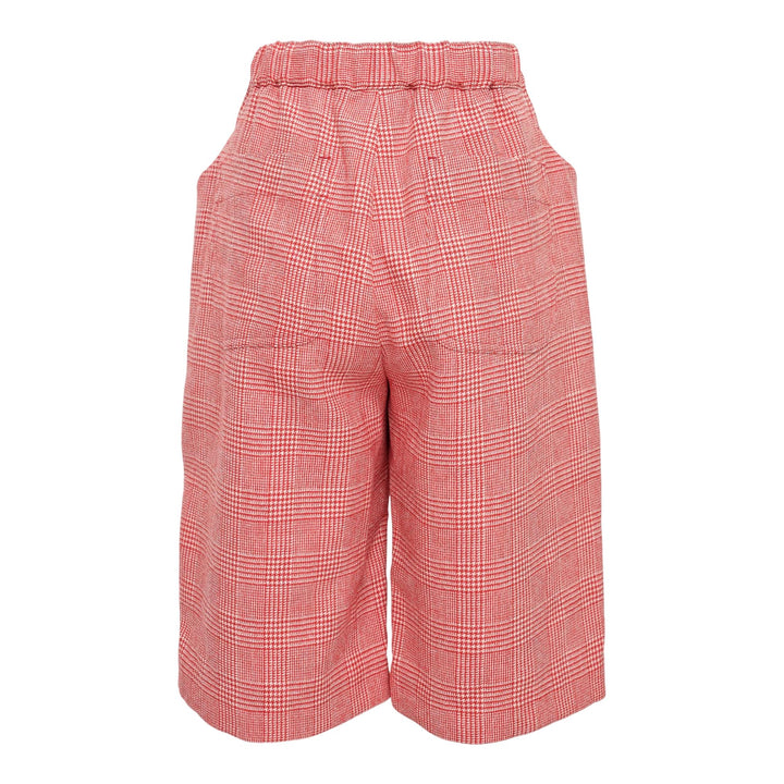 Club21 - Noir Kei Ninomiya - Checkered Pattern Wool Tweed Shorts - SHORTS - Red