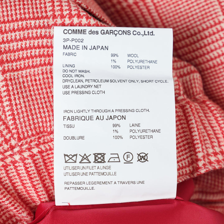 Club21 - Noir Kei Ninomiya - Checkered Pattern Wool Tweed Shorts - SHORTS - Red