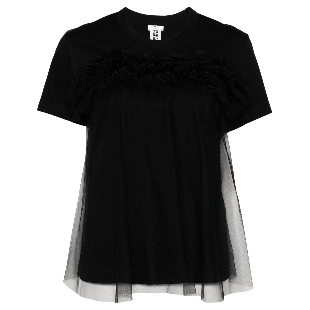 Noir_Kei_Ninomiya_Cotton_Ponte_X_Nylon_Tulle_T-Shirt_Black