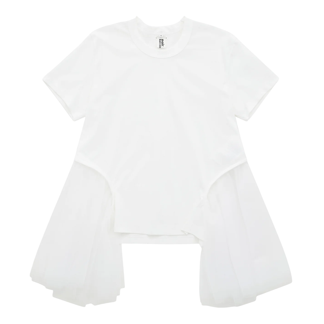 Cotton Ponte x Nylon Tulle T-Shirt