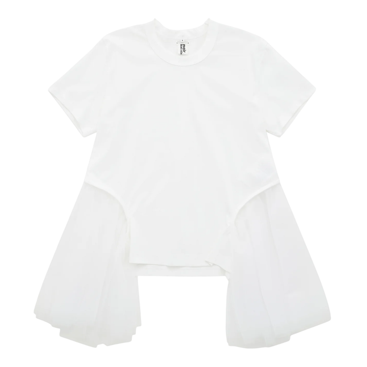 Cotton Ponte x Nylon Tulle T-Shirt